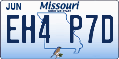 MO license plate EH4P7D