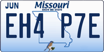 MO license plate EH4P7E