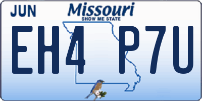 MO license plate EH4P7U
