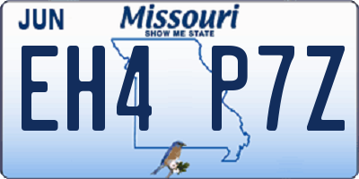 MO license plate EH4P7Z