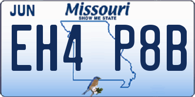MO license plate EH4P8B