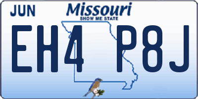 MO license plate EH4P8J