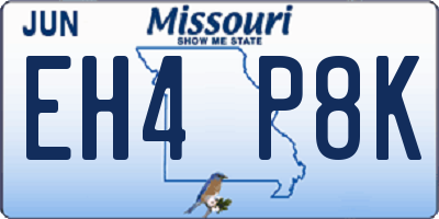 MO license plate EH4P8K