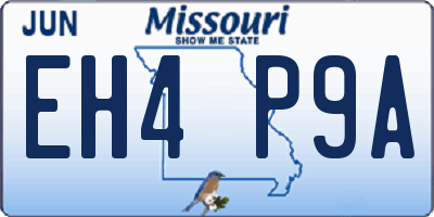 MO license plate EH4P9A