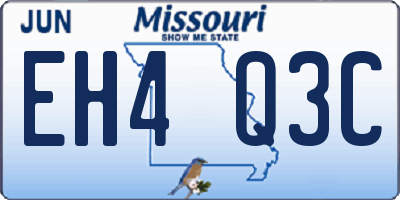 MO license plate EH4Q3C