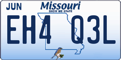 MO license plate EH4Q3L