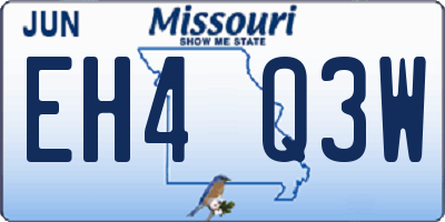 MO license plate EH4Q3W