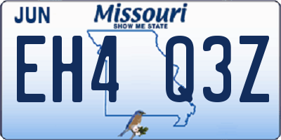 MO license plate EH4Q3Z
