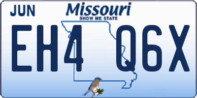 MO license plate EH4Q6X