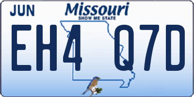 MO license plate EH4Q7D