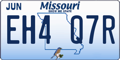 MO license plate EH4Q7R