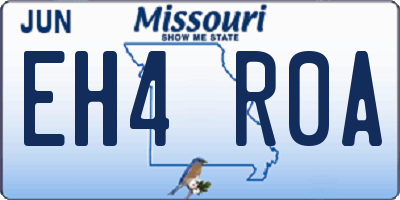 MO license plate EH4R0A