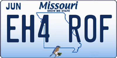 MO license plate EH4R0F