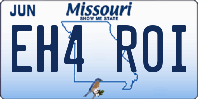 MO license plate EH4R0I