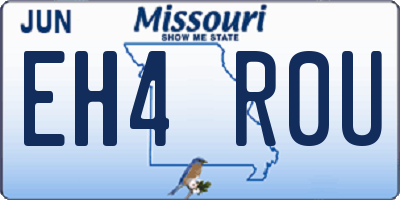 MO license plate EH4R0U