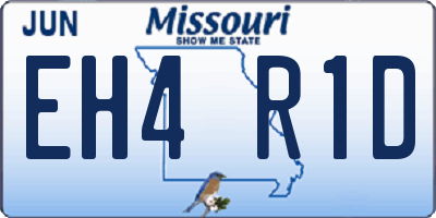 MO license plate EH4R1D