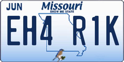 MO license plate EH4R1K