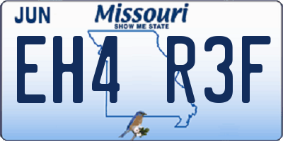 MO license plate EH4R3F