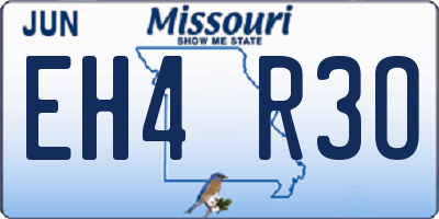 MO license plate EH4R3O