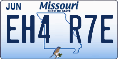 MO license plate EH4R7E