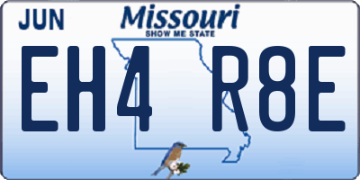 MO license plate EH4R8E