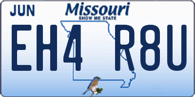 MO license plate EH4R8U