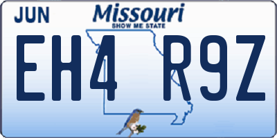MO license plate EH4R9Z