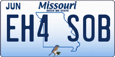 MO license plate EH4S0B