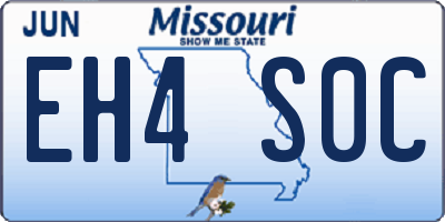 MO license plate EH4S0C