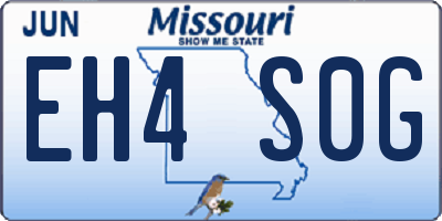 MO license plate EH4S0G