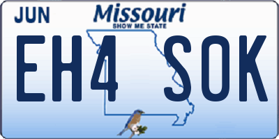 MO license plate EH4S0K