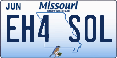 MO license plate EH4S0L
