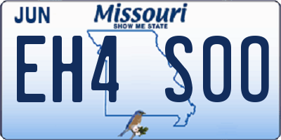 MO license plate EH4S0O