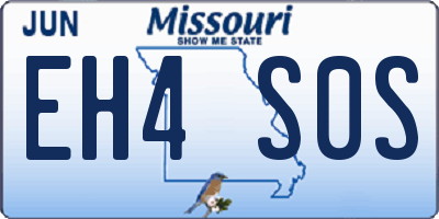 MO license plate EH4S0S