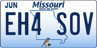 MO license plate EH4S0V