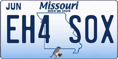 MO license plate EH4S0X