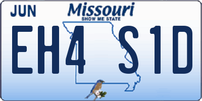 MO license plate EH4S1D