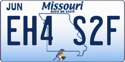 MO license plate EH4S2F