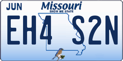 MO license plate EH4S2N