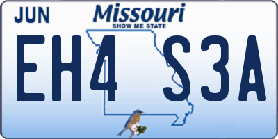 MO license plate EH4S3A