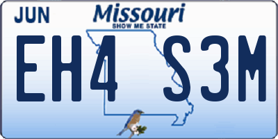 MO license plate EH4S3M