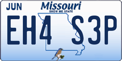 MO license plate EH4S3P