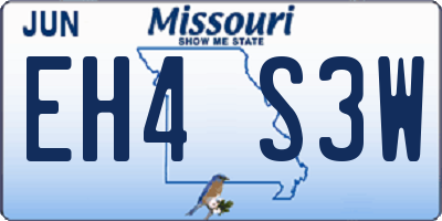 MO license plate EH4S3W