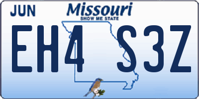 MO license plate EH4S3Z