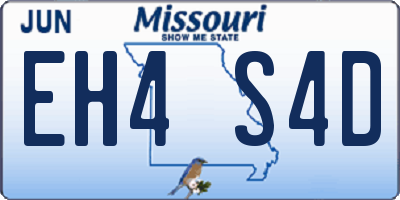MO license plate EH4S4D