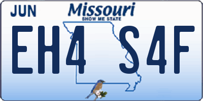 MO license plate EH4S4F
