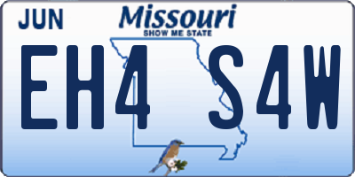 MO license plate EH4S4W