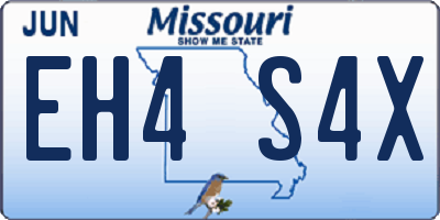 MO license plate EH4S4X