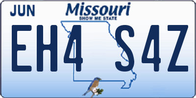 MO license plate EH4S4Z