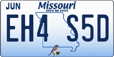 MO license plate EH4S5D